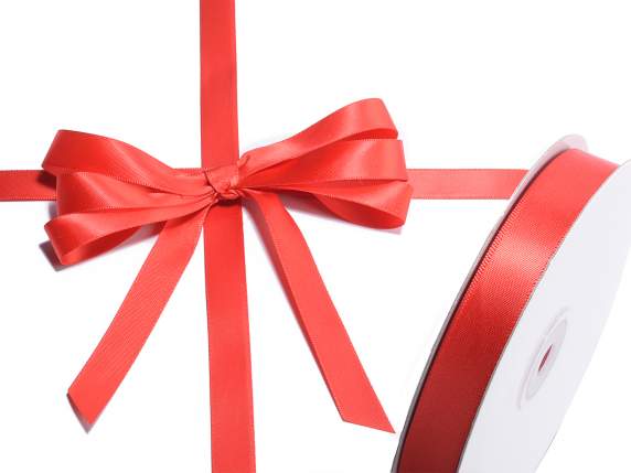 15mm strawberry red double satin ribbon