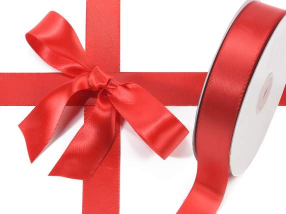 25mm strawberry red double satin ribbon