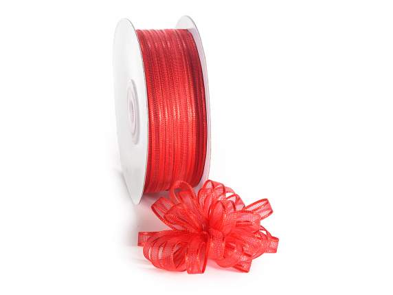 Veil ribbon with strawberry red tie