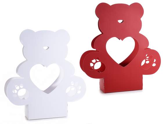 Bear-shaped flower basket in semi-water-repellent paper