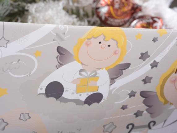 Small paper tray with handles and angel decorations