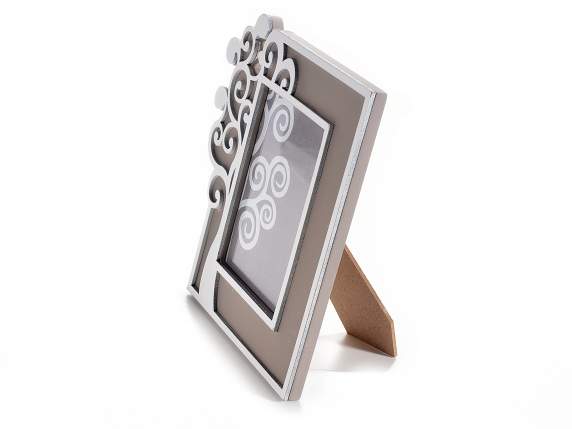 Wooden photo frame with Tree of Life decoration to be placed