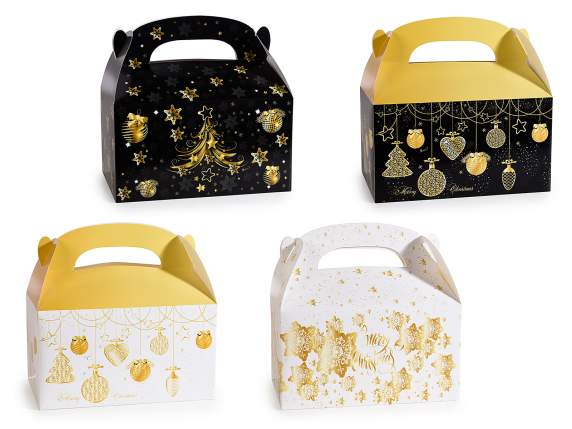Christmas paper trunk box with handle