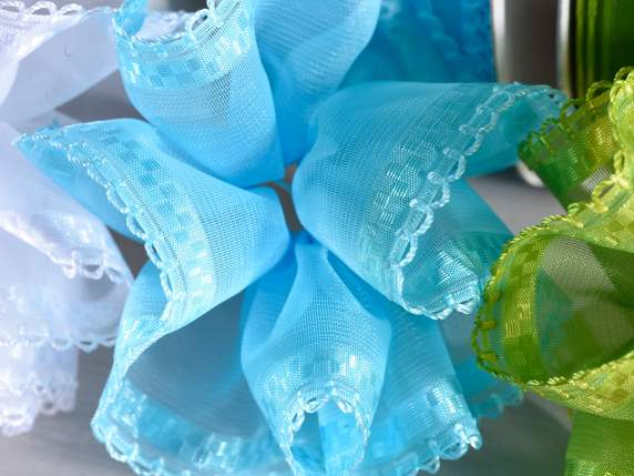 Organza ribbon with turquoise tie