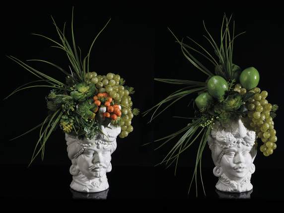 Large decorative white porcelain vase with Moors head
