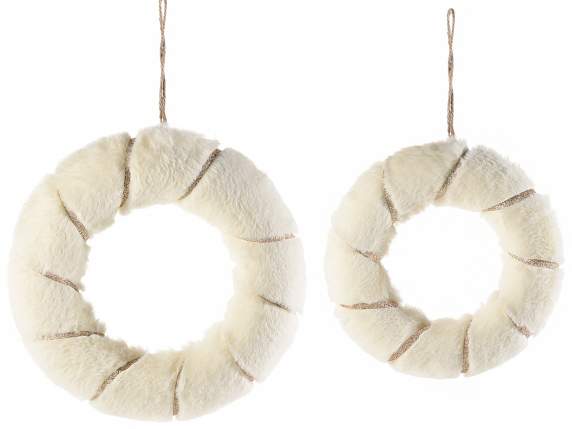 Set of 2 garlands in soft eco-fur to hang