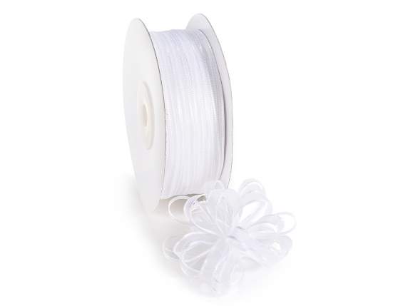 Veil ribbon with snow white tie