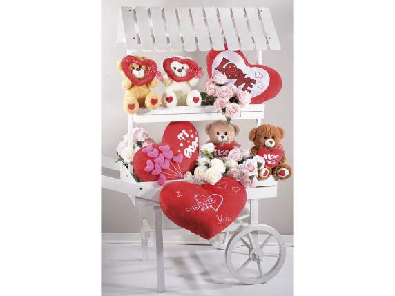 Display and decorative cart 2 shelves in white wood