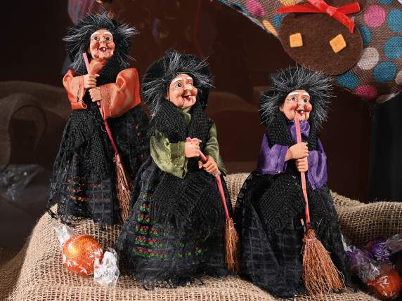 Befana witch fabric and resin with sweet container