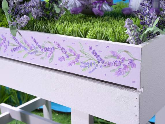 Exhibition and decorative cart in lilac wood Lavender