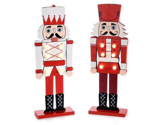 Nutcracker in colored wood with LED lights