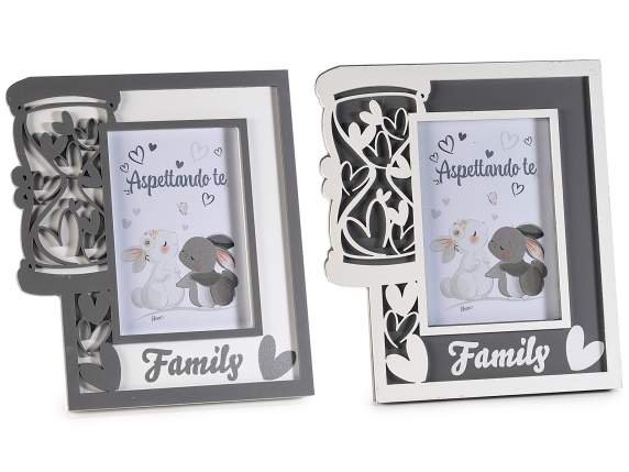 Wooden photo frame Family - Sweet Expectation to stand on
