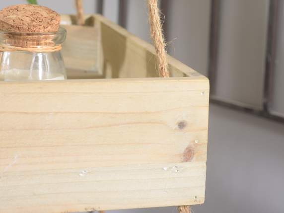 Natural wood shelf with 3 shelves to hang