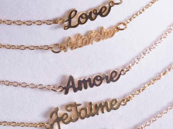 Choker - necklace metal with words, in glass test tube