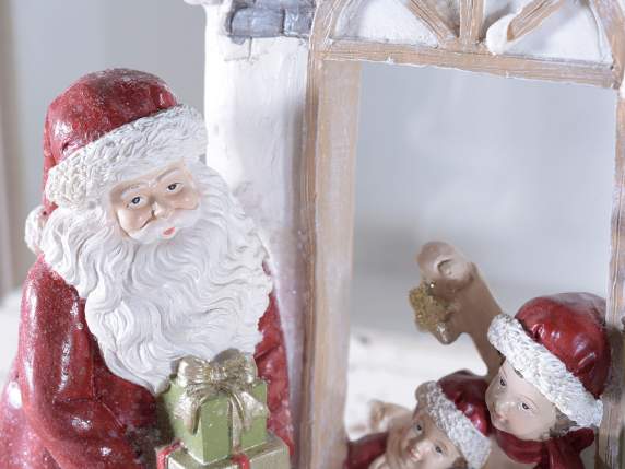 Decoration with resin Christmas characters and lights