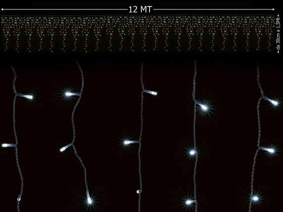 Rain light 120 hanging strands, 936 cold white LEDs