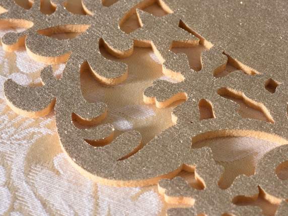 Champagne metallic cloth placemat