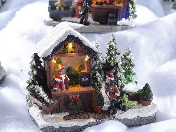 Christmas shop with multicolored LED light