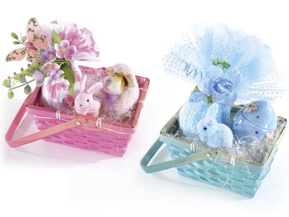 Colorful plush decorative bunny with bow