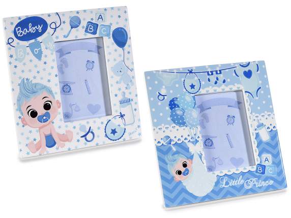 Glossy ceramic baby photo holder to stand