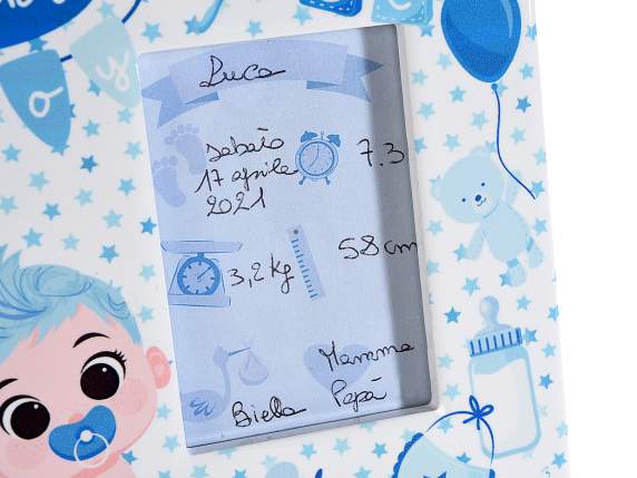 Glossy ceramic baby photo holder to stand
