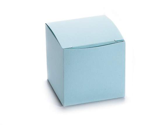 Box cube light blue paper