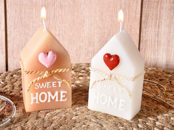 House candle with embossed details