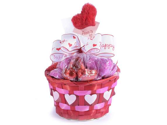 Display 48 soft fake fur hearts with metal clip