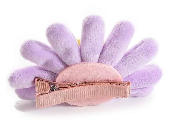 Soft fabric flower hair clip