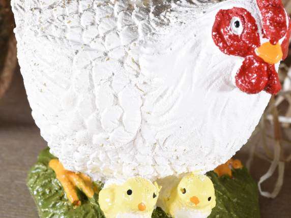 Set of 2 hen candles with chicks in single pack