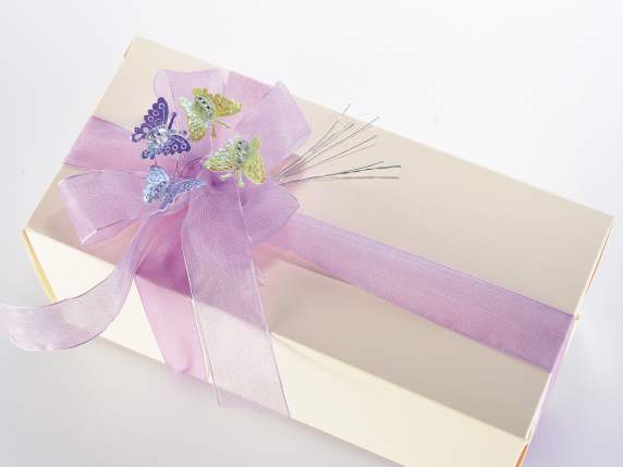 Iridescent butterfly with moldable stem