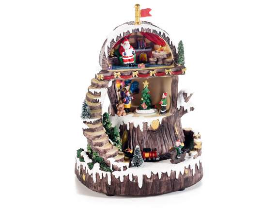 Christmas landscape with movement, warm white lights, music