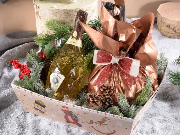 Large Christmas paper tray with handles