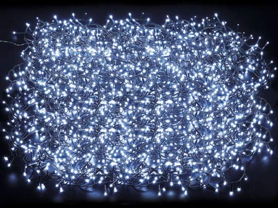 50m light string, 2500 cold white LEDs and green cable