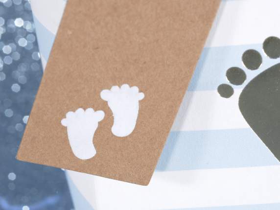 Pack of 50 natural paper tags with Birth print and cord