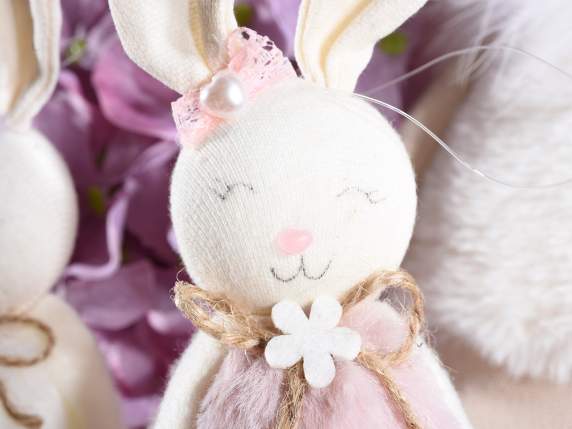 Soft eco-fur long legged bunny to lay down