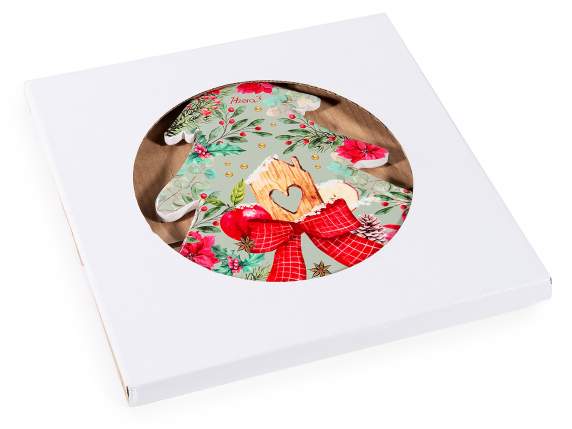Christmas ceramic trivet with cork base