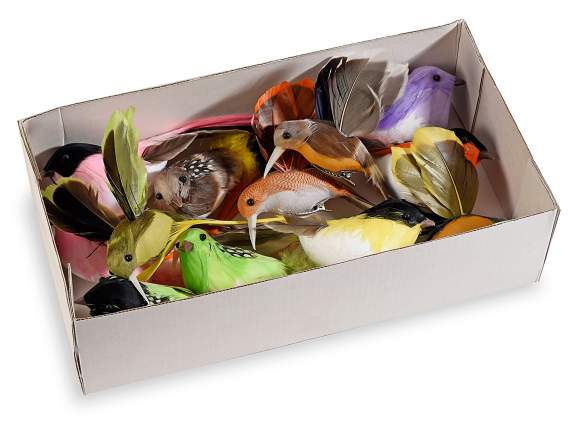Box of 12 birds with metal clips