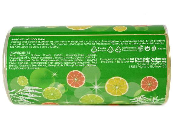 500ml liquid soap with Citrus Verbena dispenser