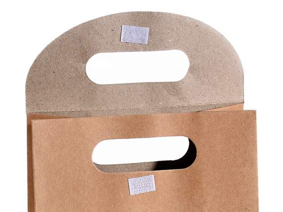 Large natural paper envelope with velcro closure and handle