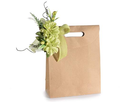 Large natural paper envelope with velcro closure and handle