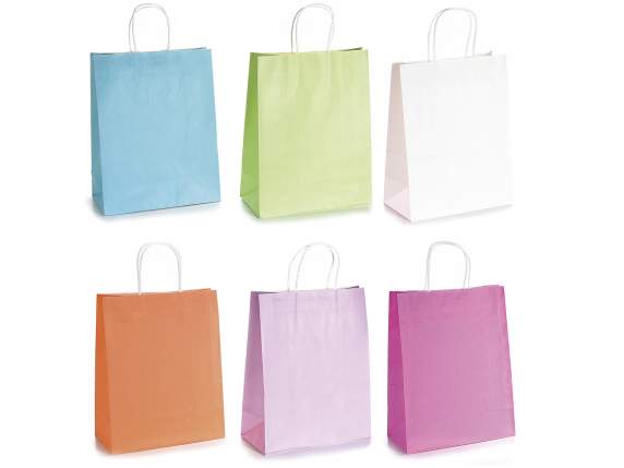 Sachet-bag large colored paper with twisted handle