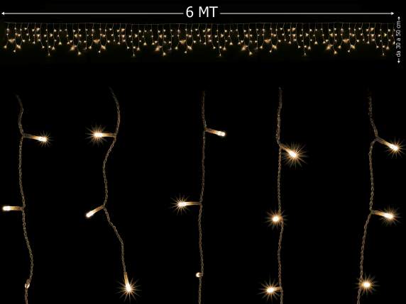 Rain light 60 hanging strands, 228 warm white LEDs