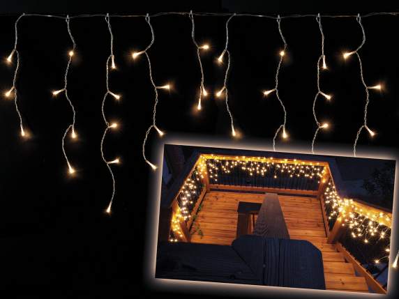 Rain light 60 hanging strands, 228 warm white LEDs