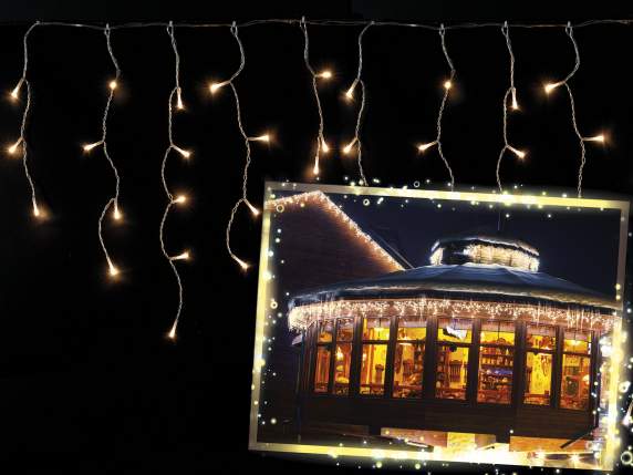 Rain light 60 hanging strands, 228 warm white LEDs