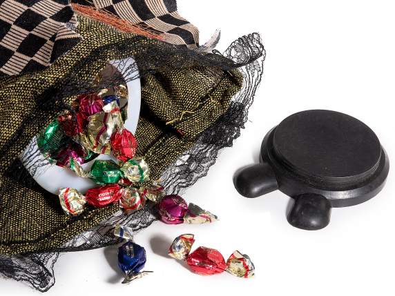 Befana Witch fabric and resin with sweet container