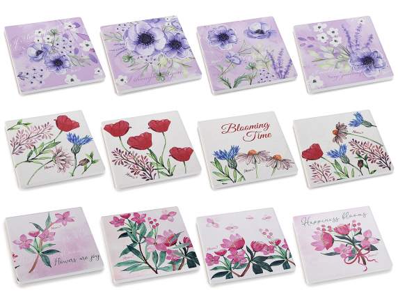 Pack of 4 coasters in opaque cork based ceramic