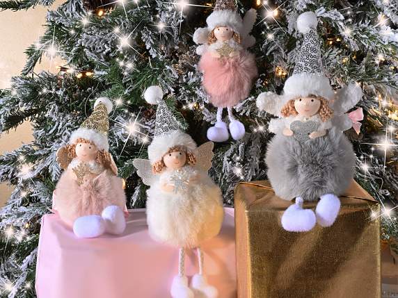 Long-legged Angel Soft Eco-Fur Hanging Dress