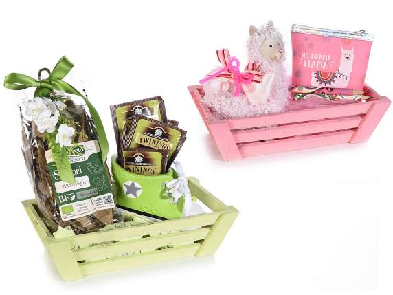 Colorful wooden basket - box