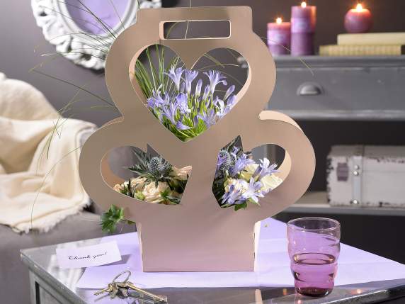 Love flower basket in semi-water repellent paper